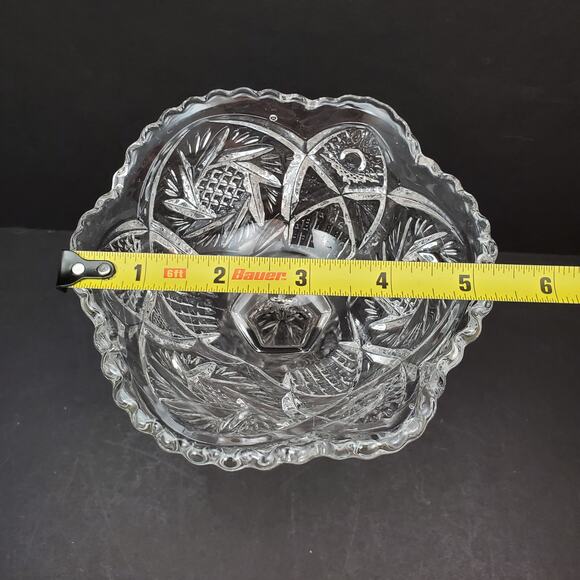 Vtg Imperial Nucut Pinwheel Compote Candy Dish MCM Elegant Cut Glass Decorative - Picture 7 of 16